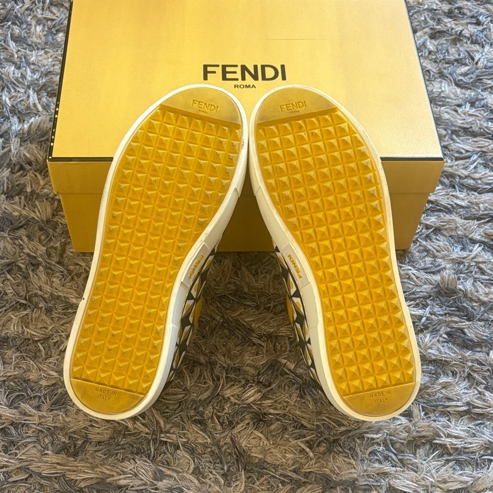 Fendi Black and Yellow Geometric Designed Sneakers, Size Women’s 36 EUR - Picture 6 of 10